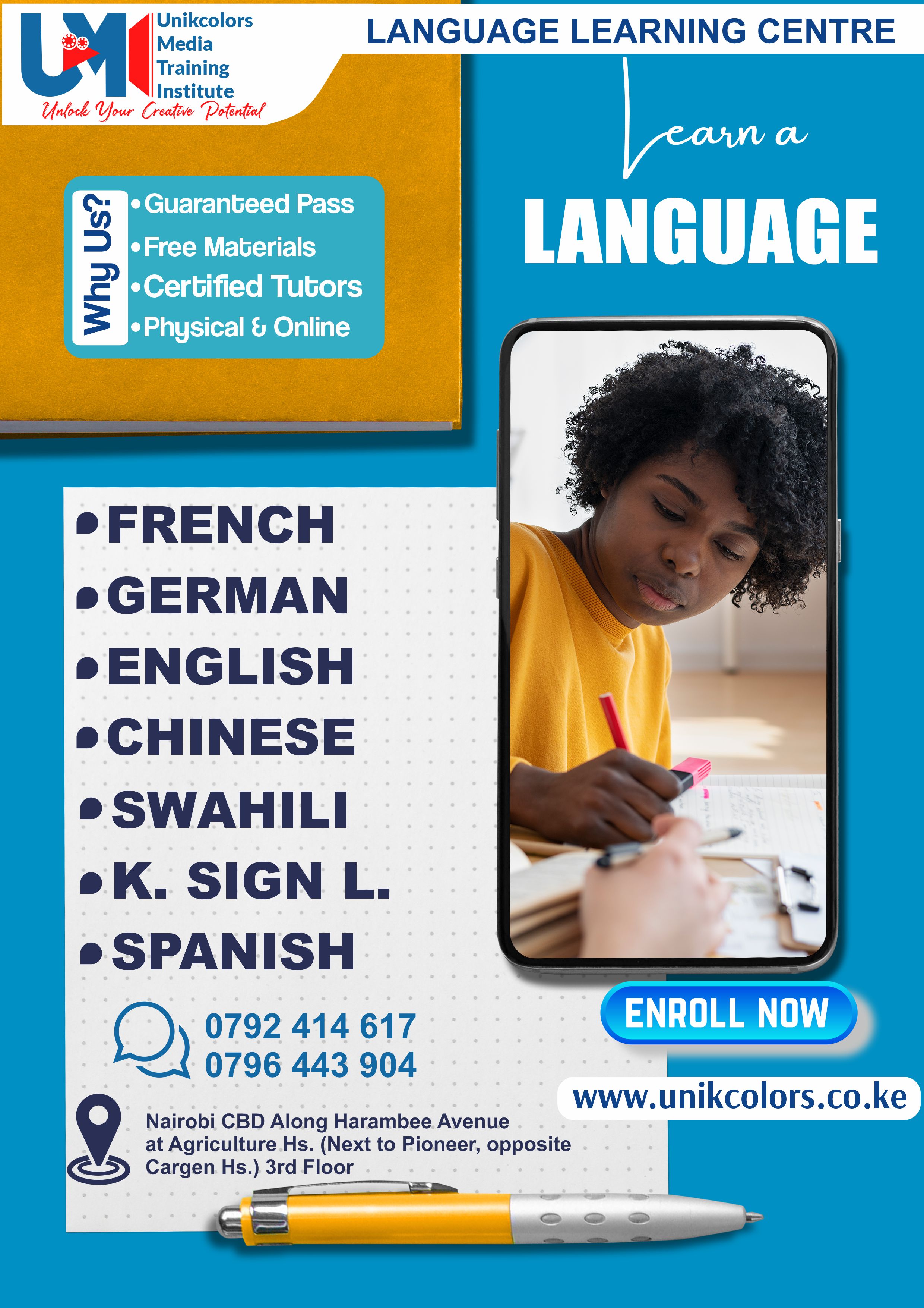 LANGUAGE TRAINING CENTRE - GERMAN | ENGLISH | FRENCH | CHINESE | SPANISH | SWAHILI | KENYA SIGN LANG
